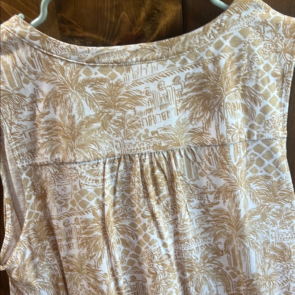Lilly Pulitzer Cream and Tan Sleeveless V-Neck Shift Dress - Picture 5 of 5